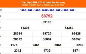 XSMB 1/11 - Kết quả Xổ số miền Bắc hôm nay 1/11/2025 - Kết quả XSMB thứ Bẩy ngày 1 tháng 11