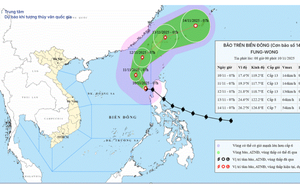 Bão số 14 gây gió mạnh trên khu vực Bắc Biển Đông