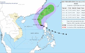 Bão số 14 đổi hướng, di chuyển chậm hơn và hướng về khu vực Bắc Biển Đông