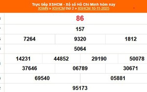 XSHCM 10/11 - XSTP thứ Hai - Kết quả xổ số Hồ Chí Minh hôm nay ngày 10/11/2025