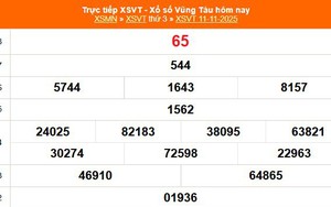 XSVT 11/11 - Kết quả xổ số Vũng Tàu hôm nay 11/11/2025 - Trực tiếp XSVT ngày 11 tháng 11