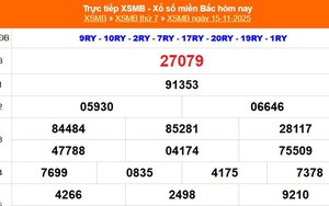 XSMB 15/11 - Kết quả Xổ số miền Bắc hôm nay 15/11/2025 - Kết quả XSMB thứ Bảy ngày 15 tháng 11