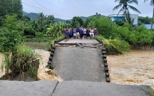 Quảng Ngãi: Mưa lũ gây sập cầu dân sinh, chia cắt khoảng 250 hộ dân