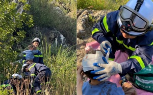 Hà Nội: Nhanh chóng giải cứu 2 cháu bé bị mắc kẹt dưới hố sâu tại núi Trầm