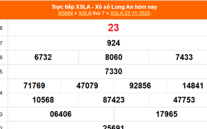 XSLA 22/11 - Kết quả xổ số Long An hôm nay 22/11/2025 - Trực tiếp XSLA ngày 22 tháng 11