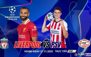 Nhận định, soi tỷ lệ Liverpool vs PSV 03h00 ngày 27/11, Vòng phân hạng UEFA Champions League