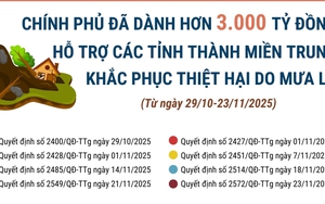 Đã dành hơn 3.000 tỷ đồng hỗ trợ các tỉnh thành miền Trung khắc phục thiệt hại do mưa lũ