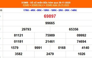 XSMB 26/11 - Kết quả Xổ số miền Bắc hôm nay 26/11/2025 - Kết quả XSMB thứ Tư ngày 26 tháng 11