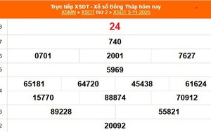 XSDT 3/11 - Kết quả xổ số Đồng Tháp hôm nay 3/11/2025 - Trực tiếp XSDT ngày 3 tháng 11