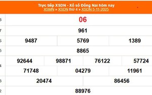 XSDN 5/11 - Kết quả xổ số Đồng Nai hôm nay 5/11/2025 - Trực tiếp XSDN ngày 5 tháng 11