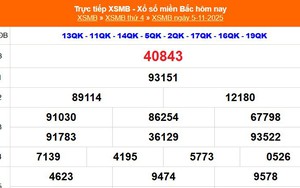XSMB 5/11 - Kết quả Xổ số miền Bắc hôm nay 5/11/2025 - Kết quả XSMB thứ Tư ngày 5 tháng 11