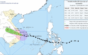 Đêm 6/11, bão số 13 đi vào đất liền khu vực từ Quảng Ngãi-Đắk Lắk và suy yếu dần