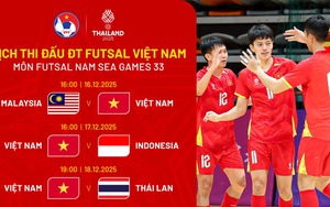 Lịch thi đấu ĐT futsal Việt Nam tại SEA Games 33