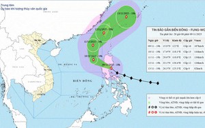 Dự báo ngày 10/11, bão FUNG-WONG giảm cường độ đi vào khu vực Bắc Biển Đông