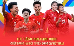 Thủ tướng Phạm Minh Chính chúc mừng hai đội tuyển bóng đá Việt Nam