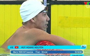 Kình ngư Nguyễn Huy Hoàng giành HCV SEA Games 2025 nội dung 1500m tự do nam
