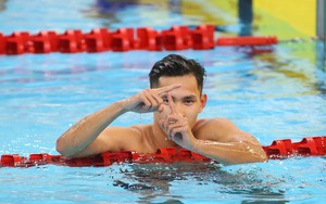 Khoảnh khắc 'ông hoàng bơi ếch' Thanh Bảo động viên bạn gái Mỹ Tiên tại SEA Games 2025 gây sốt