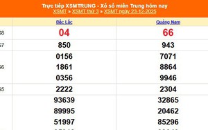 XSMT 23/12 - Kết quả xổ số miền Trung hôm nay 23/12/2025 - Kết quả XSMT thứ Ba ngày 23 tháng 12