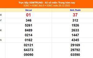 XSMT 26/12 - Kết quả xổ số miền Trung hôm nay 26/12/2025 - Kết quả XSMT thứ Sáu ngày 26 tháng 12