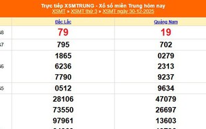 XSMT 30/12 - Kết quả xổ số miền Trung hôm nay 30/12/2025 - Kết quả XSMT thứ Ba ngày 30 tháng 12