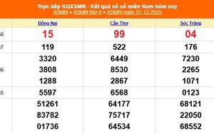 XSMN 31/12 - Kết quả xổ số miền Nam hôm nay 31/12/2025 - Trực tiếp XSMN ngày 31 tháng 12