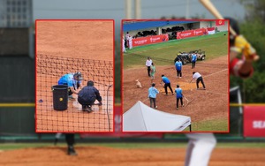 Chủ nhà Thái Lan lên tiếng về việc 'dùng khăn để thấm nước đọng' trên sân bóng chày ở SEA Games 2025