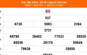 XSLA 6/12 - Kết quả xổ số Long An hôm nay 6/12/2025 - Trực tiếp XSLA ngày 6 tháng 12