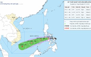 Áp thấp nhiệt đới hướng về phía Đông Nam khu vực giữa biển Đông