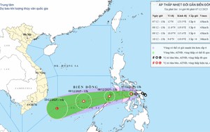 Áp thấp nhiệt đới gây gió mạnh trên vùng biển phía Đông Nam khu vực giữa Biển Đông