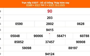 XSDT 10/2 - Kết quả xổ số Đồng Tháp hôm nay 10/2/2025 - Trực tiếp XSDT ngày 10 tháng 2