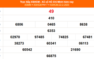 XSHCM 22/2 - XSTP thứ Bảy - Kết quả xổ số Hồ Chí Minh hôm nay ngày 22/2/2025