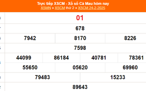 XSCM 24/2 - Kết quả xổ số Cà Mau hôm nay 24/2/2025 - Trực tiếp XSCM ngày 24 tháng 2