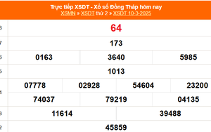 XSDT 10/3 - Kết quả xổ số Đồng Tháp hôm nay 10/3/2025 - Trực tiếp XSDT ngày 10 tháng 3