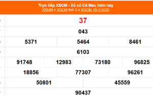 XSCM 10/3 - Kết quả xổ số Cà Mau hôm nay 10/3/2025 - Trực tiếp XSCM ngày 10 tháng 3