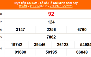 XSHCM 15/3 - XSTP thứ Bảy - Kết quả xổ số Hồ Chí Minh hôm nay ngày 15/3/2025