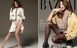 Carla Bruni hiện diện đầy mê hoặc trên bìa "Harper's Bazaar Tây Ban Nha"