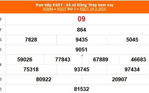 XSDT 24/3 - Kết quả xổ số Đồng Tháp hôm nay 24/3/2025 - Trực tiếp XSDT ngày 24 tháng 3