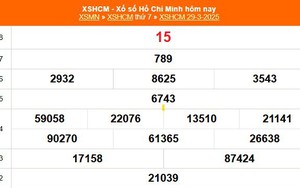 XSHCM 29/3 - XSTP thứ Bảy - Kết quả xổ số Hồ Chí Minh hôm nay ngày 29/3/2025
