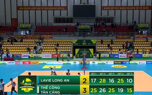 Chủ công cao 2m10 rực sáng, Thể Công Tân Cảng thắng nghẹt thở đội bóng chuyền Long An