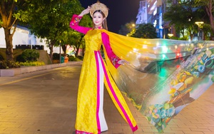 Hoa hậu Sella Trương duyên dáng với áo dài của Đức Vincie
