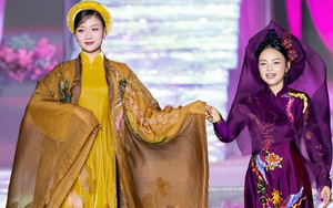 Áo dài “Liên hương vàng sương” của NTK Vũ Lan Anh lấy cảm hứng từ hoa sen