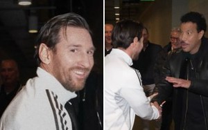 Messi lần đầu gặp thần tượng âm nhạc mà mình được đặt tên theo, người hâm mộ thốt lên 'thật á?'