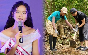 Hình ảnh khác biệt của H'Hen Niê khi "Thảnh thơi" và lúc cùng chồng trồng cây ở Cúc Phương