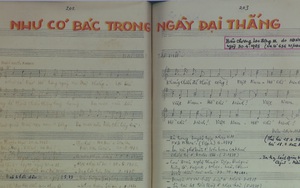 Trưng bày bản thảo "Như có Bác trong ngày đại thắng" còn nguyên bút tích của nhạc sĩ Phạm Tuyên