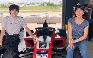 Con trai Hoa khôi Thu Hương tham dự giải đua xe chuyên nghiệp ở tuổi 16