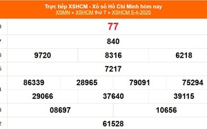 XSHCM 5/4 - XSTP thứ Bảy - Kết quả xổ số Hồ Chí Minh hôm nay ngày 5/4/2025