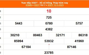 XSDT 12/5 - Kết quả xổ số Đồng Tháp hôm nay 12/5/2025 - Trực tiếp XSDT ngày 12 tháng 5