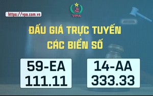 Đấu giá trực tuyến các biển số 59EA – 111.11 và 14AA – 333.33 trong ngày 16/5/2025
