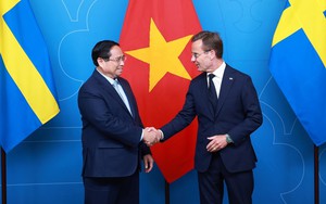 Hình ảnh Thủ tướng Phạm Minh Chính hội đàm với Thủ tướng Thụy Điển