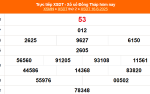 XSDT 16/6 - Kết quả xổ số Đồng Tháp hôm nay 16/6/2025 - Trực tiếp XSDT ngày 16 tháng 6